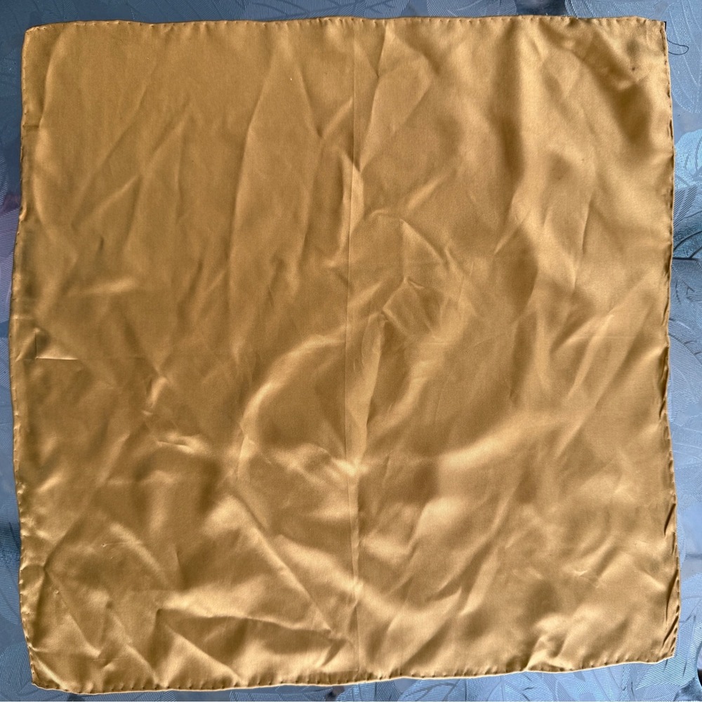 Lord Ashton Gold Silk Pocket Square Hand Rolled Hem